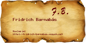 Fridrich Barnabás névjegykártya