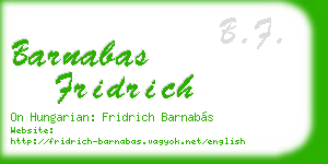 barnabas fridrich business card